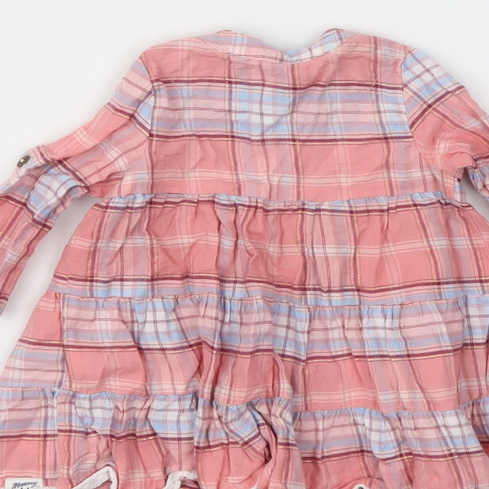 Debenhams Girls Pink Check Fit & Flare Size 3-6 Months