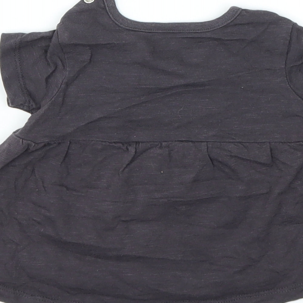 Nutmeg Girls Grey Animal Print Basic T-Shirt Size 0-3 Months
