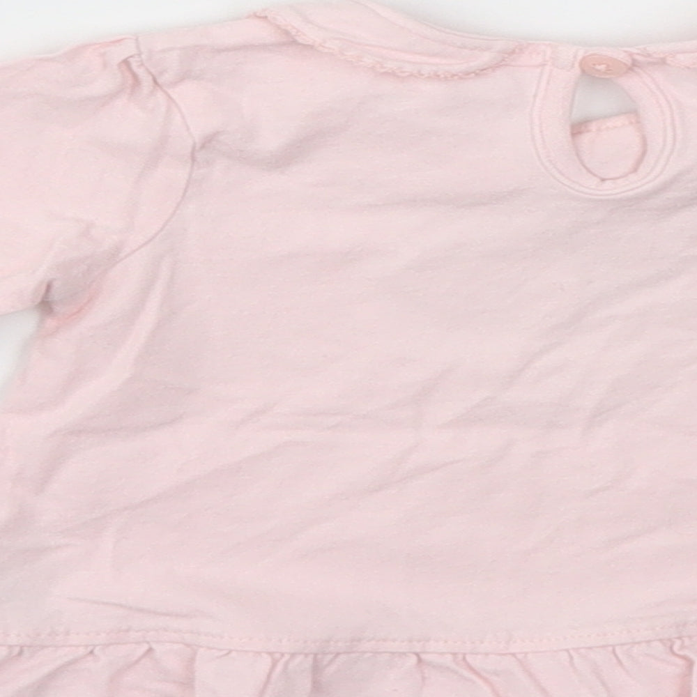 George Girls Pink Basic T-Shirt Size 3-6 Months