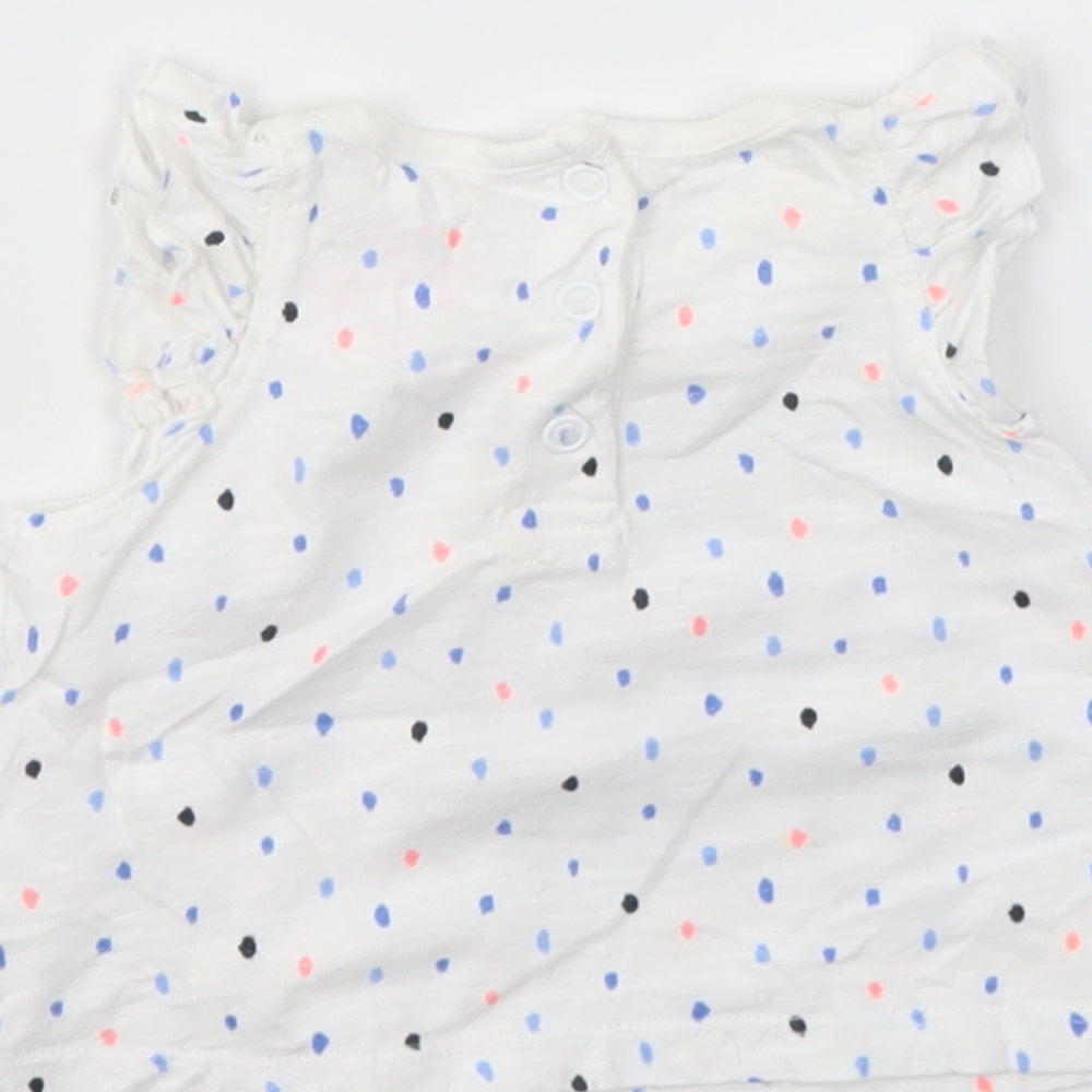 F&F Girls Multicoloured Spotted Basic T-Shirt Size 0-3 Months