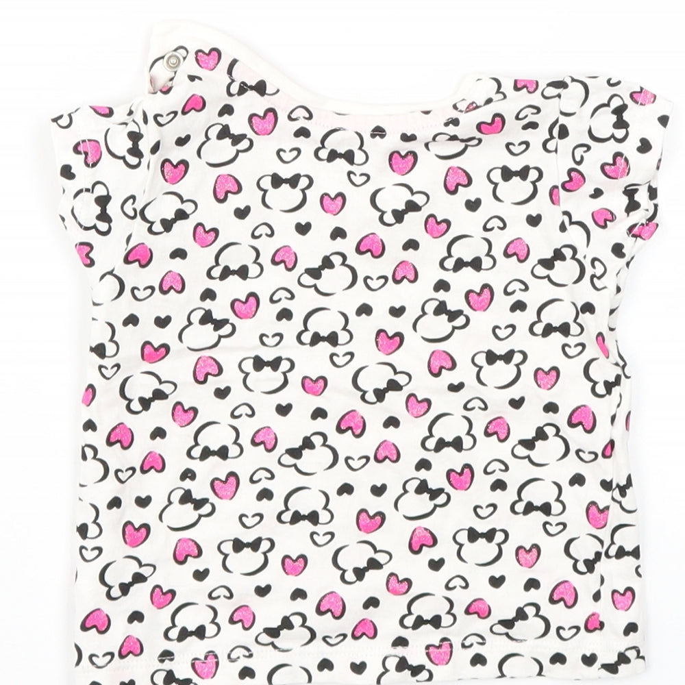 Primark Girls Pink Animal Print Basic T-Shirt Size 3-6 Months