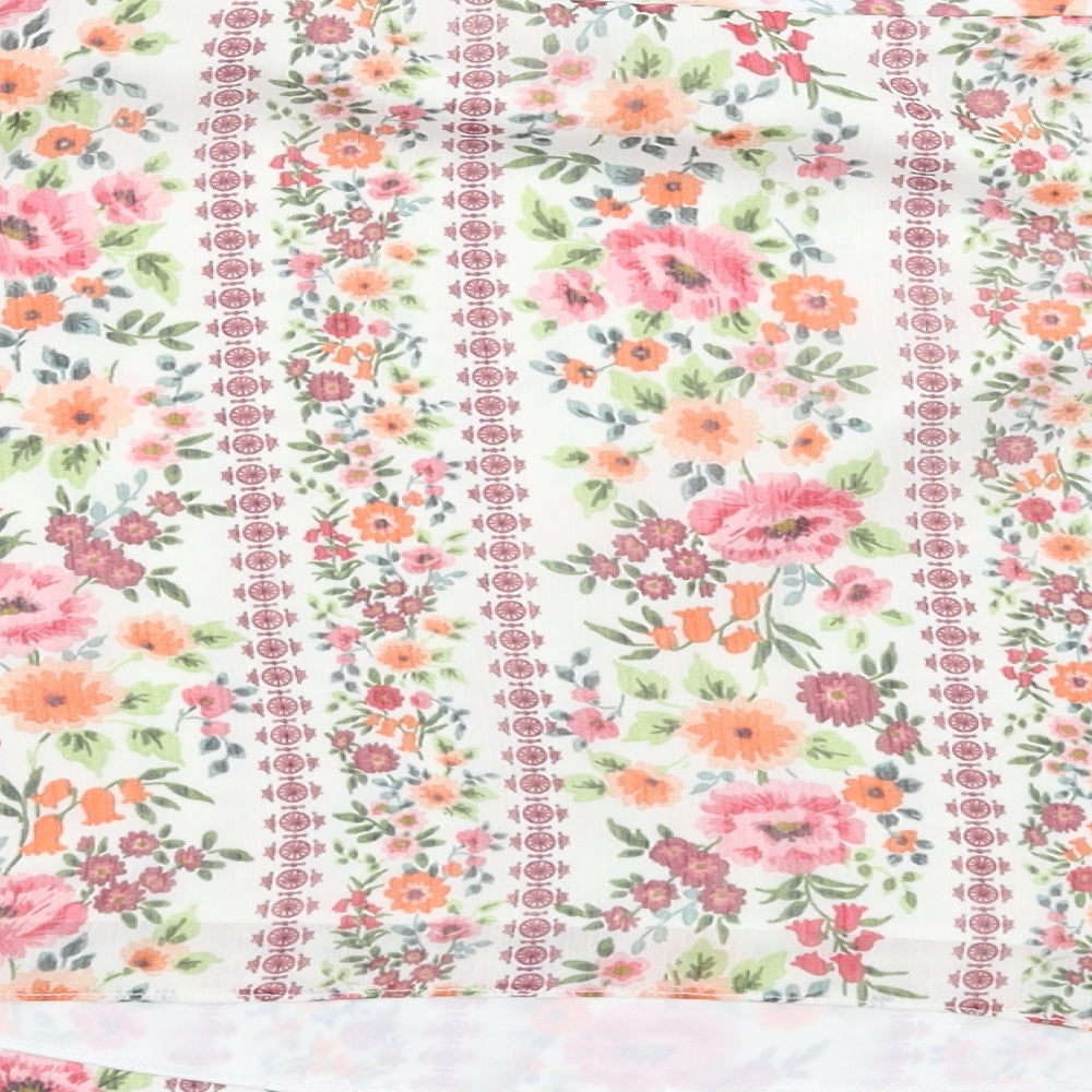 Very Womens White Floral Basic Blouse Size 8