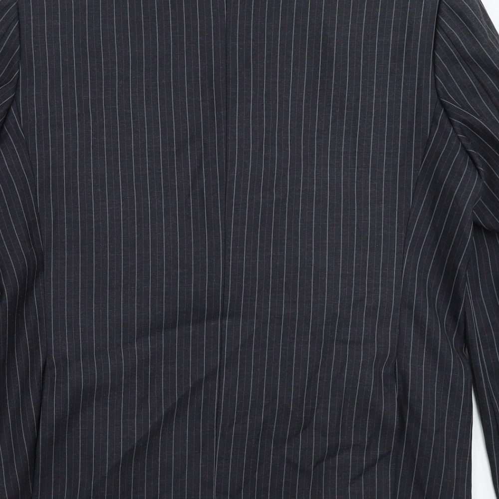 DPFG Mens Blue Striped Jacket Suit Jacket Size 40