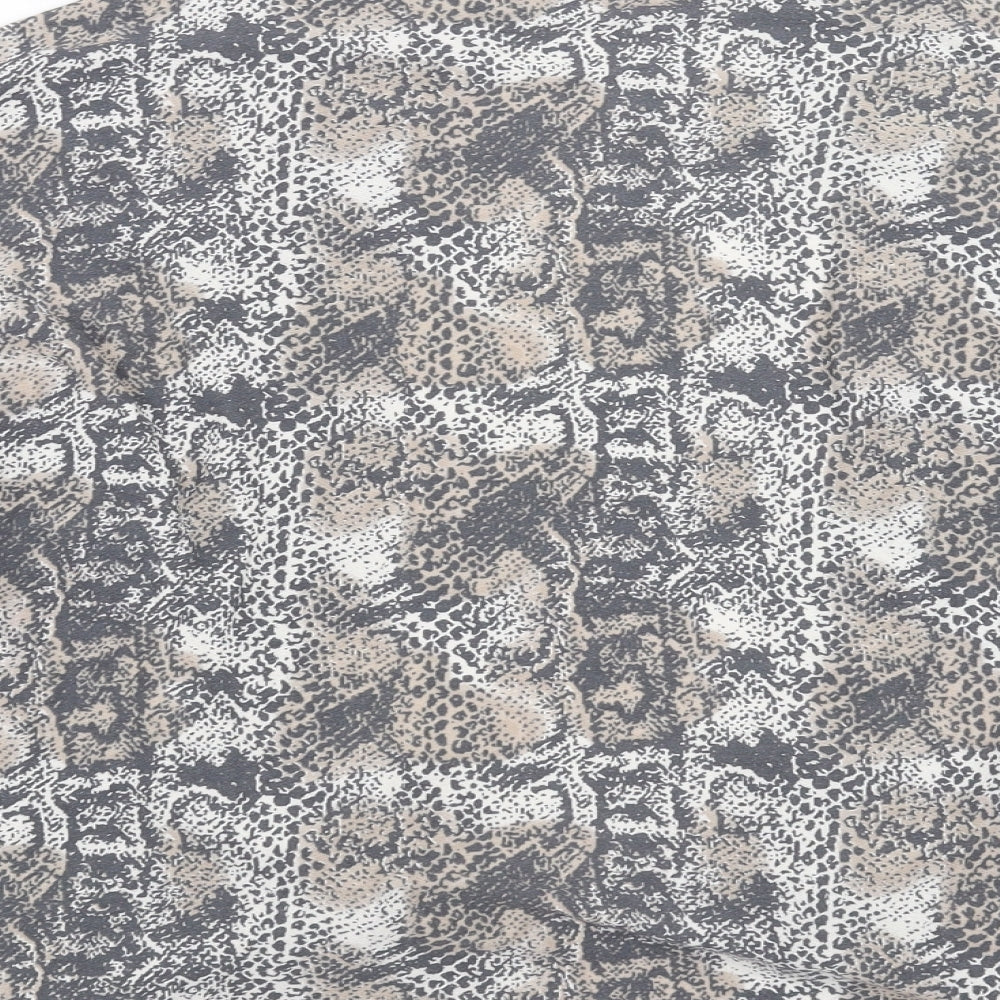 NEXT Womens Grey Animal Print Cardigan Jumper Size 12