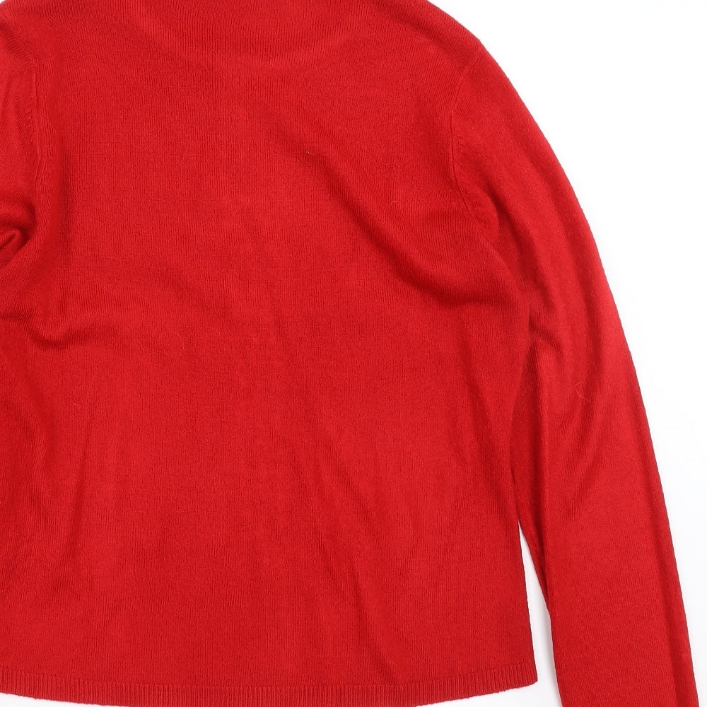 ALEXARA Womens Red Knit Pullover Jumper Size L