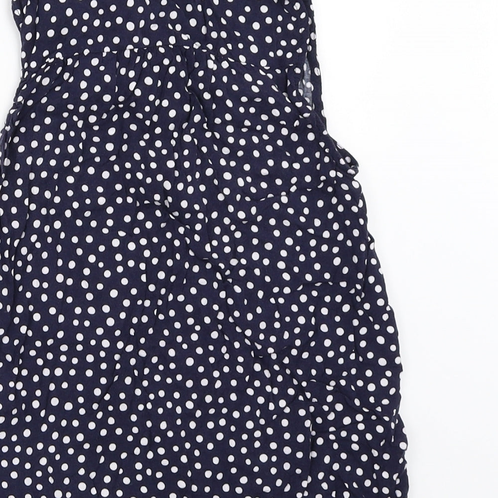 Nutmeg Girls Blue Polka Dot Basic Button-Up Size 9-10 Years