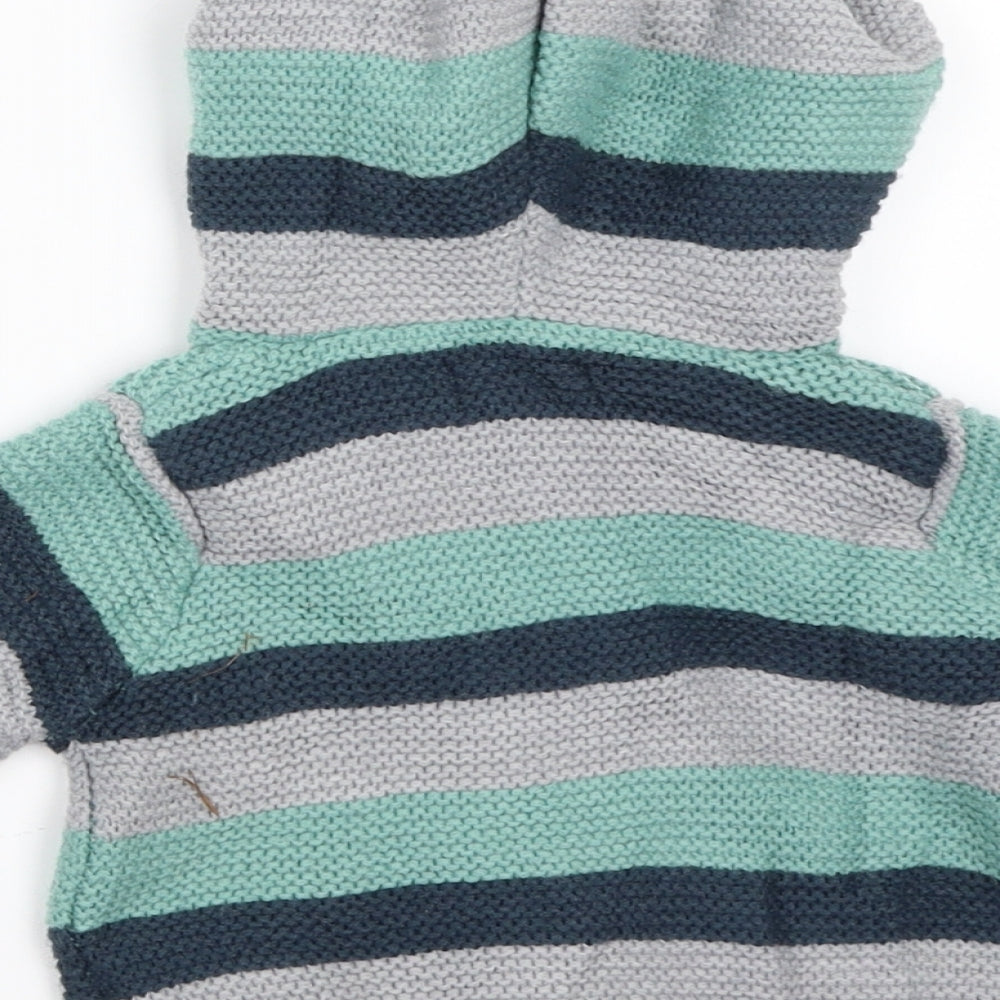 Pumpkin Patch Boys Green Striped Jacket Size 3-6 Months