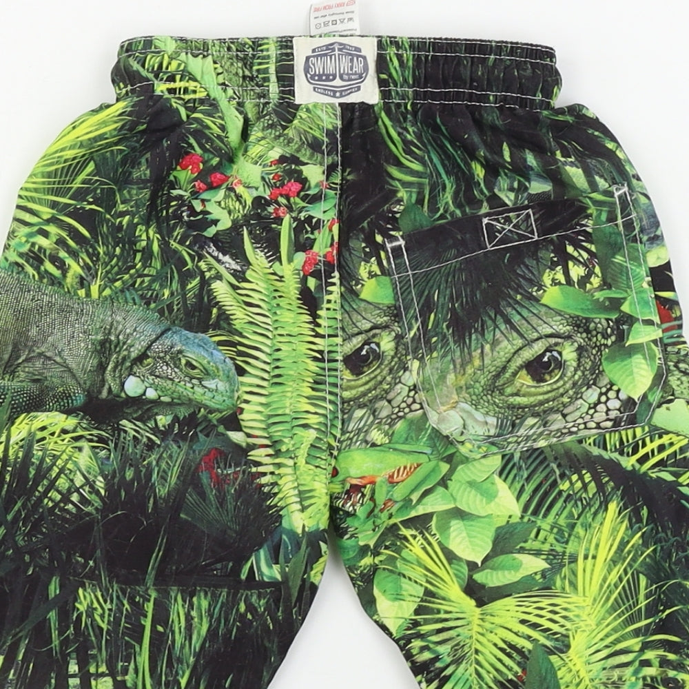 Next Boys Green Floral Bermuda Shorts Size 3 Years