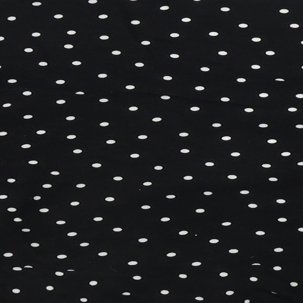 PRETTYLITTLETHING Womens Black Polka Dot Basic Blouse Size 4