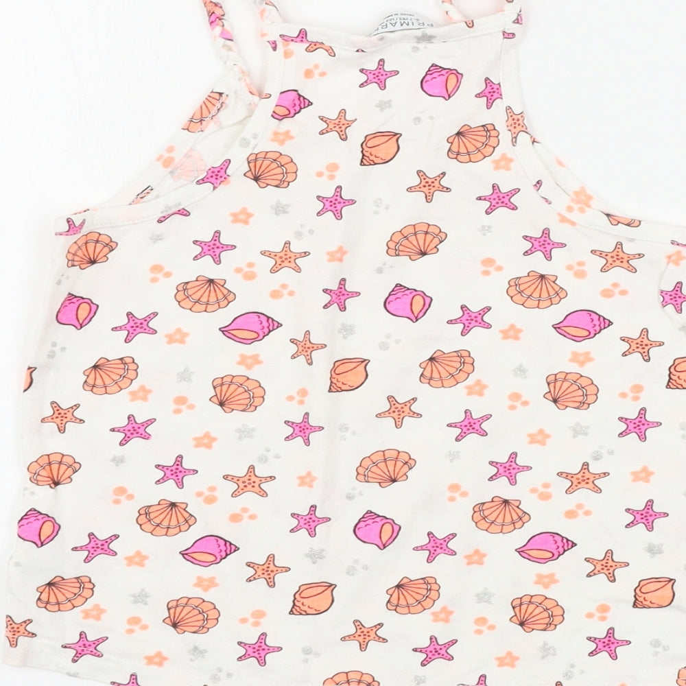 Primark Girls White Basic Tank Size 6-7 Years