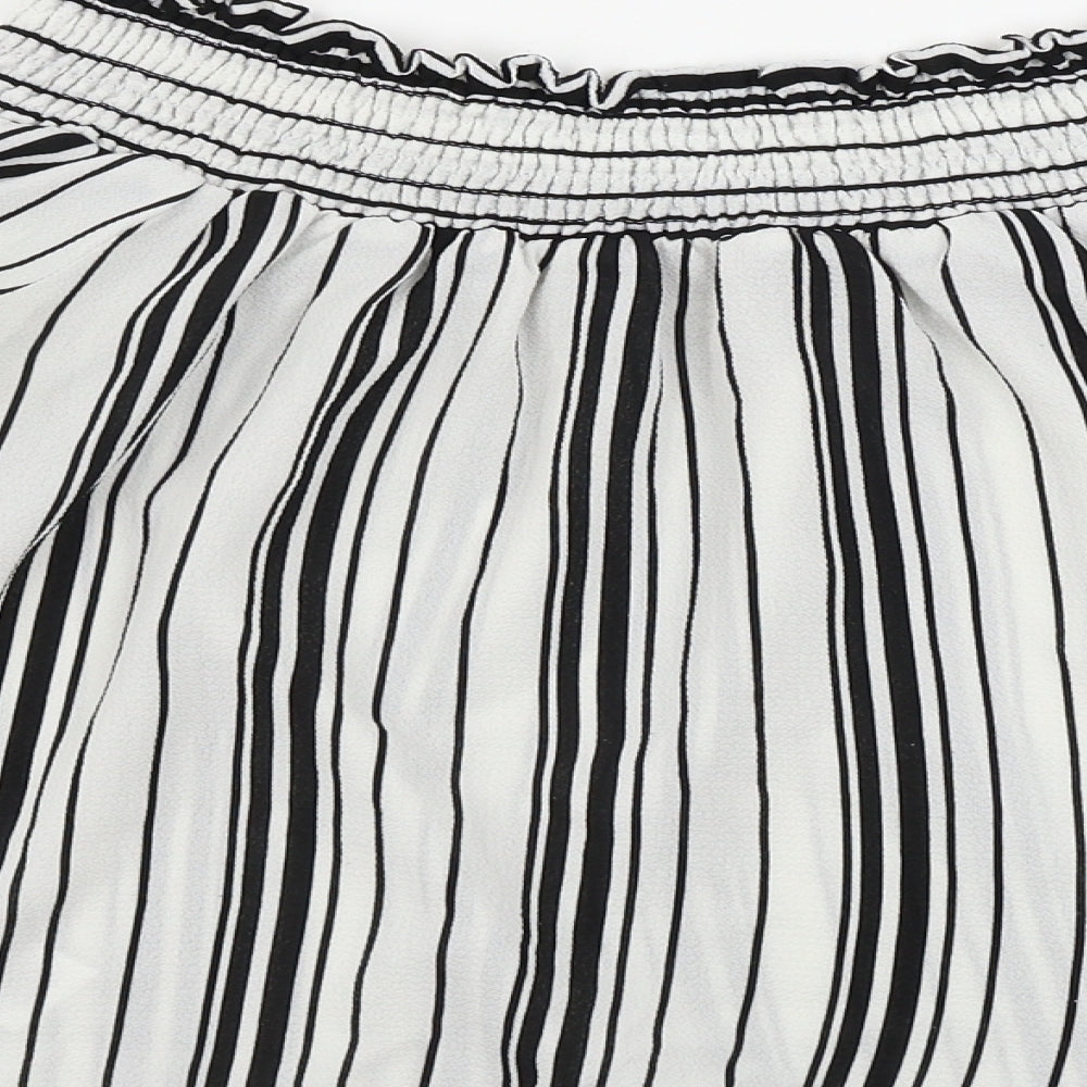 Lipsy Womens White Striped Basic Blouse Size 10