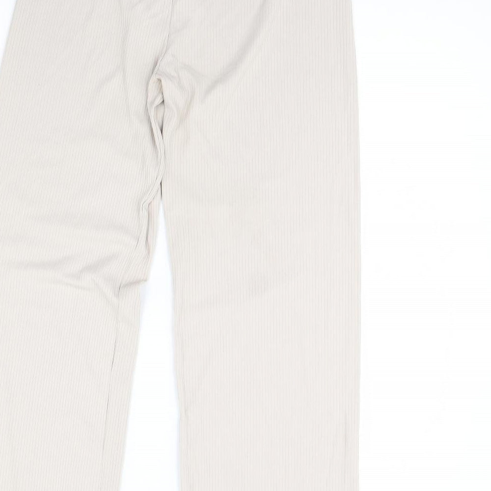 Jus De Pom Womens Ivory Trousers Size S L28 in