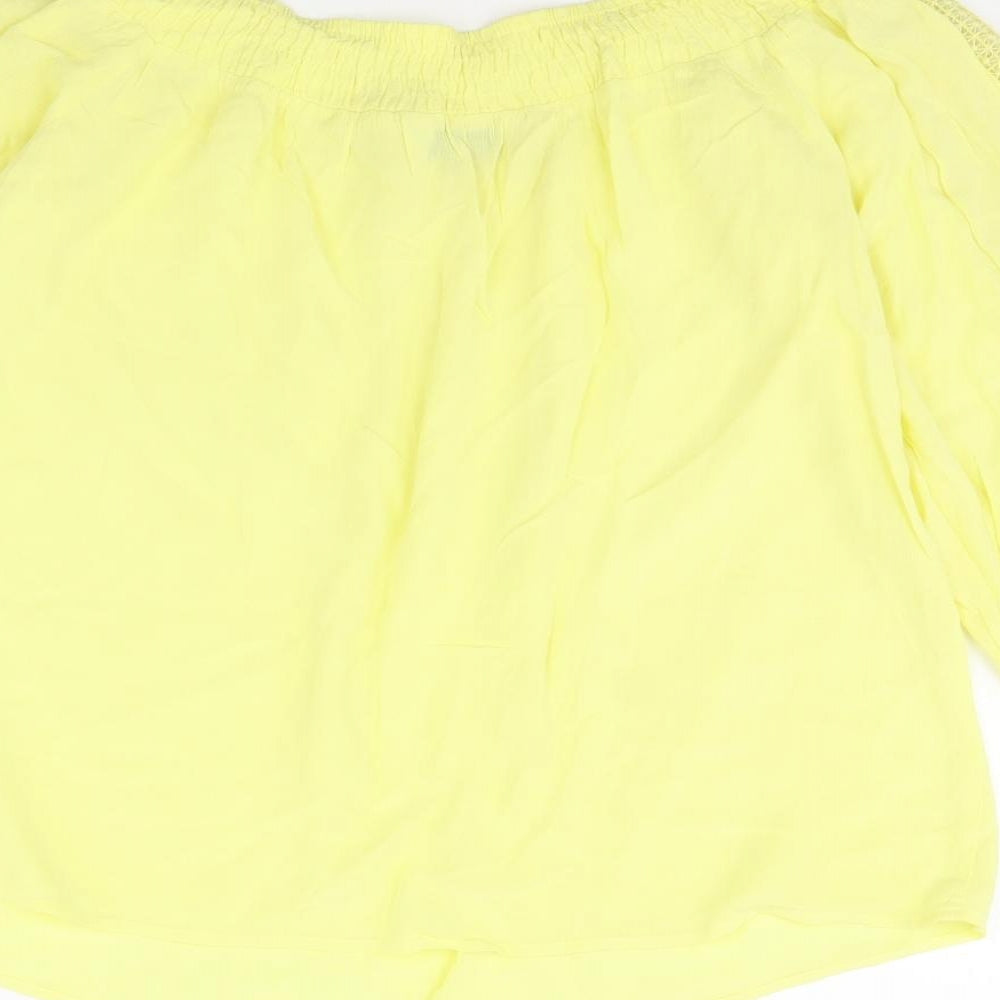 F&F Womens Yellow Basic Blouse Size 14