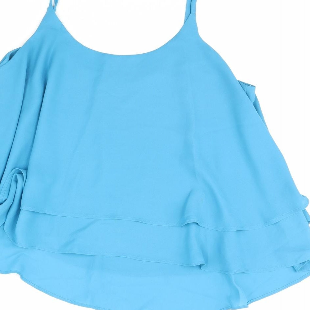 Mng Womens Blue Cropped Tank Size L