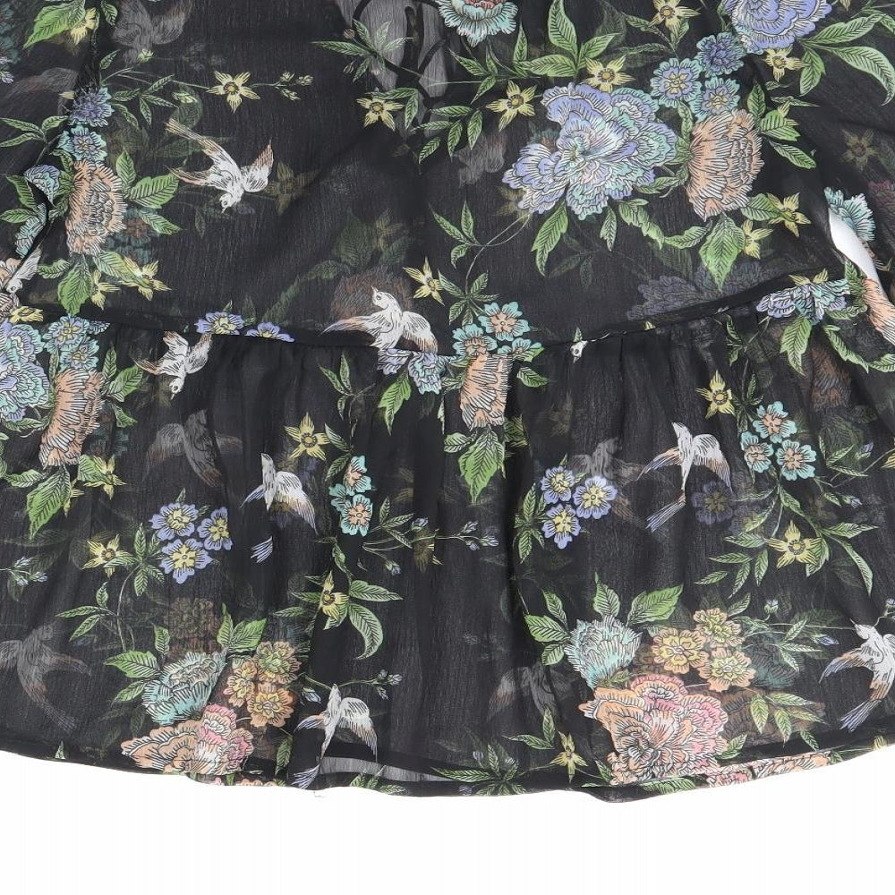 Atmosphere Womens Black Floral Basic Blouse Size 10