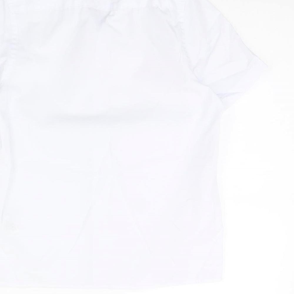 m&s Boys White Basic Button-Up Size 8 Years