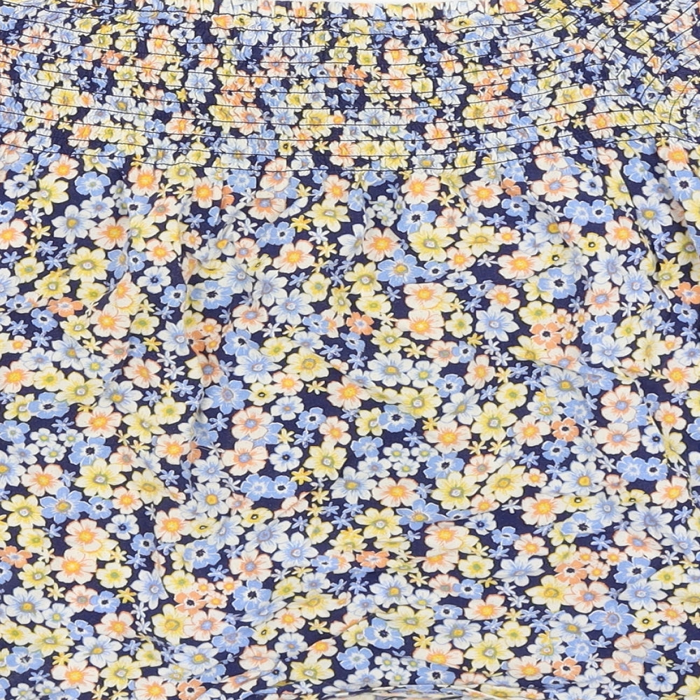 New Look Womens Blue Floral Basic Blouse Size 12