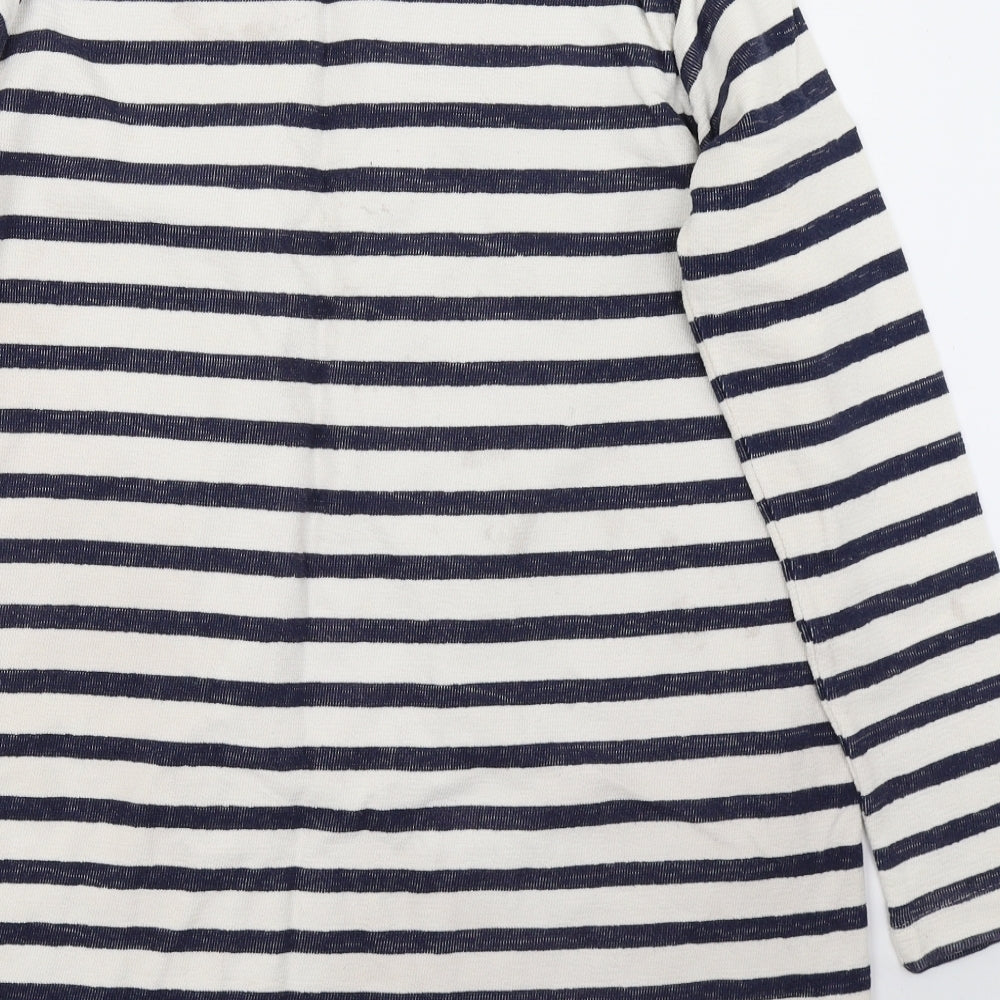 Espirit Womens White Striped Cardigan Jumper Size S