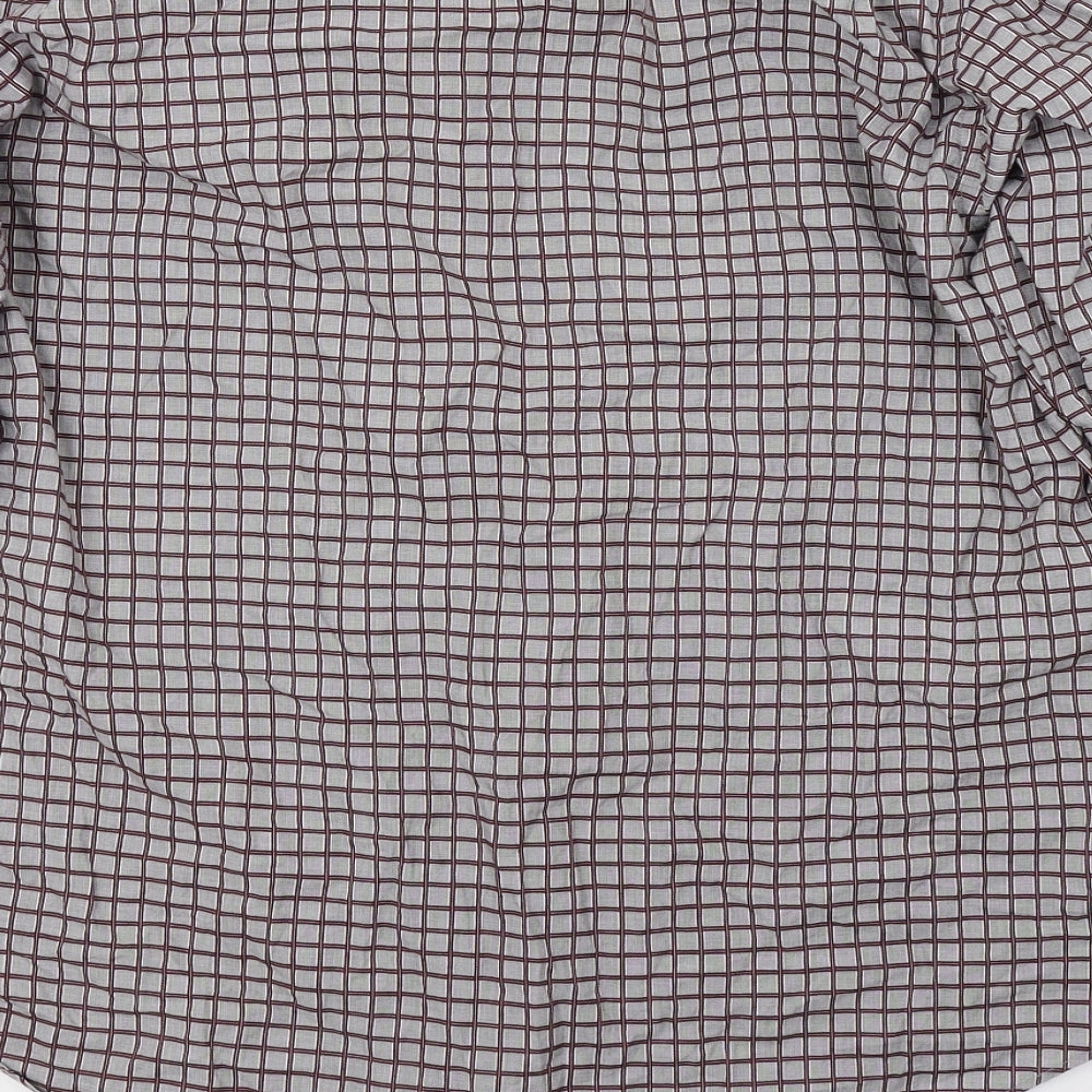 collezione Mens Grey Check Button-Up Size 16