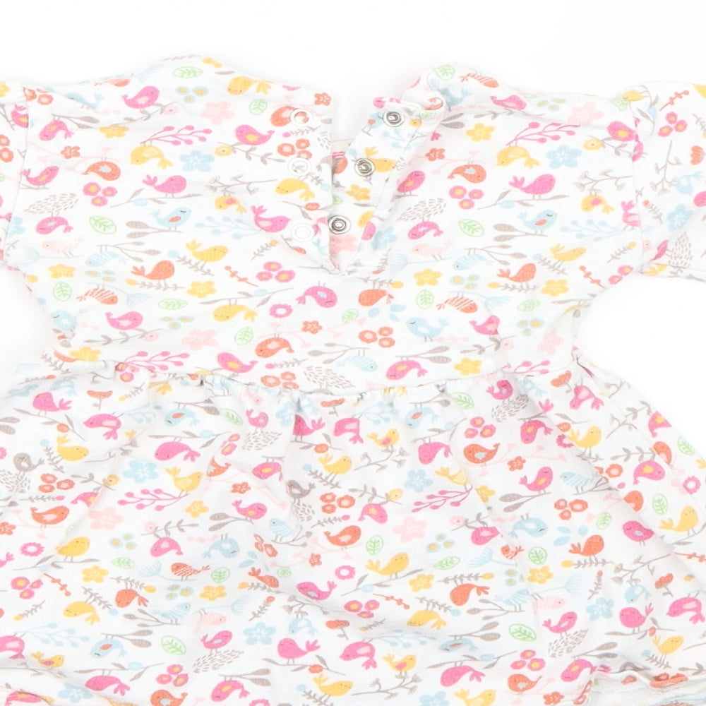 Mothercare Girls White Floral Fit & Flare Size 3-6 Months