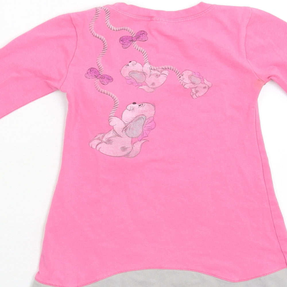 Stephanie Girls Pink Basic T-Shirt Size 5-6 Years