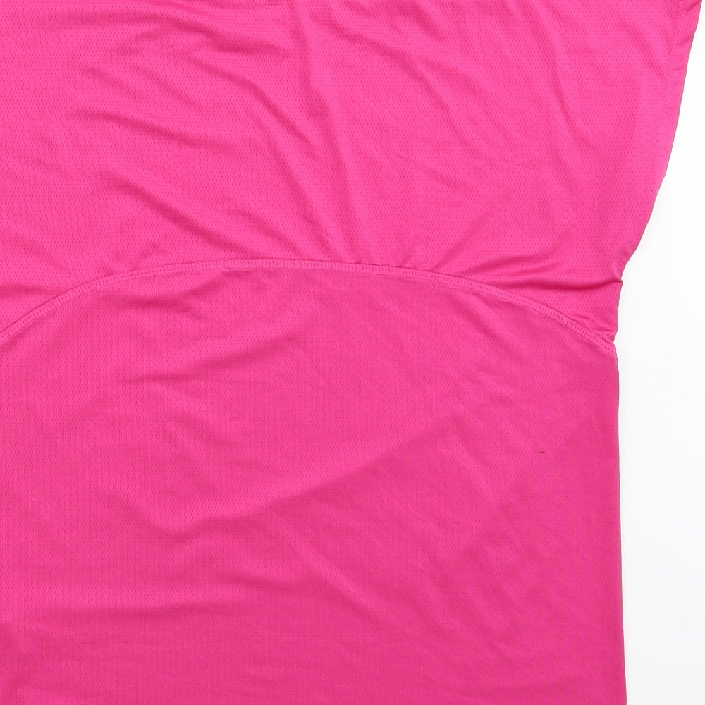Work Out Womens Pink Basic T-Shirt Size 10