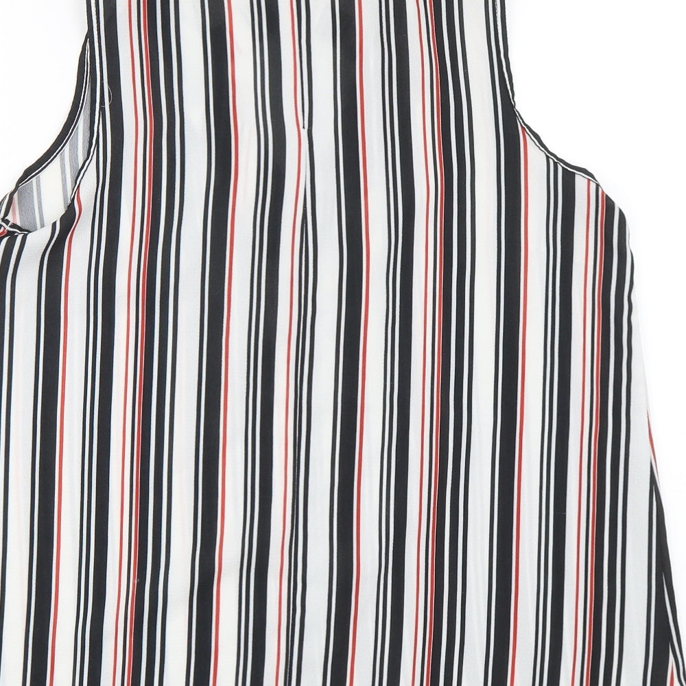Select Womens Black Striped Basic Blouse Size 12