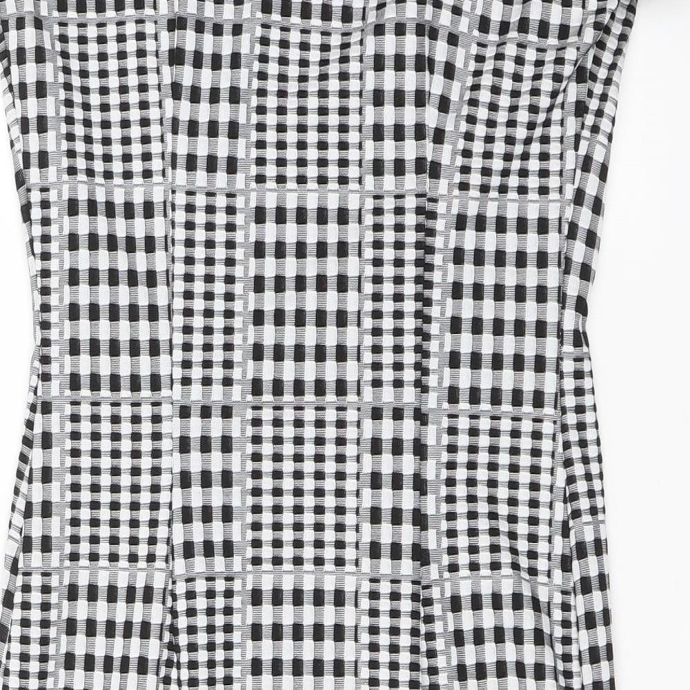 Select Womens Black Plaid Shift Size 10