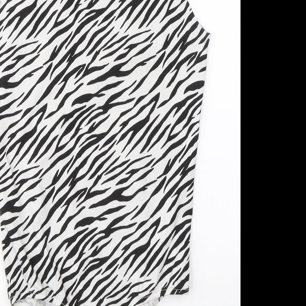 ASOS Womens White Animal Print Romper One-Piece Size 10