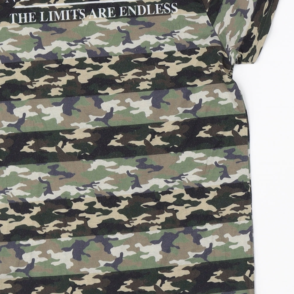 Primark Boys Green Camouflage Basic T-Shirt Size 9-10 Years