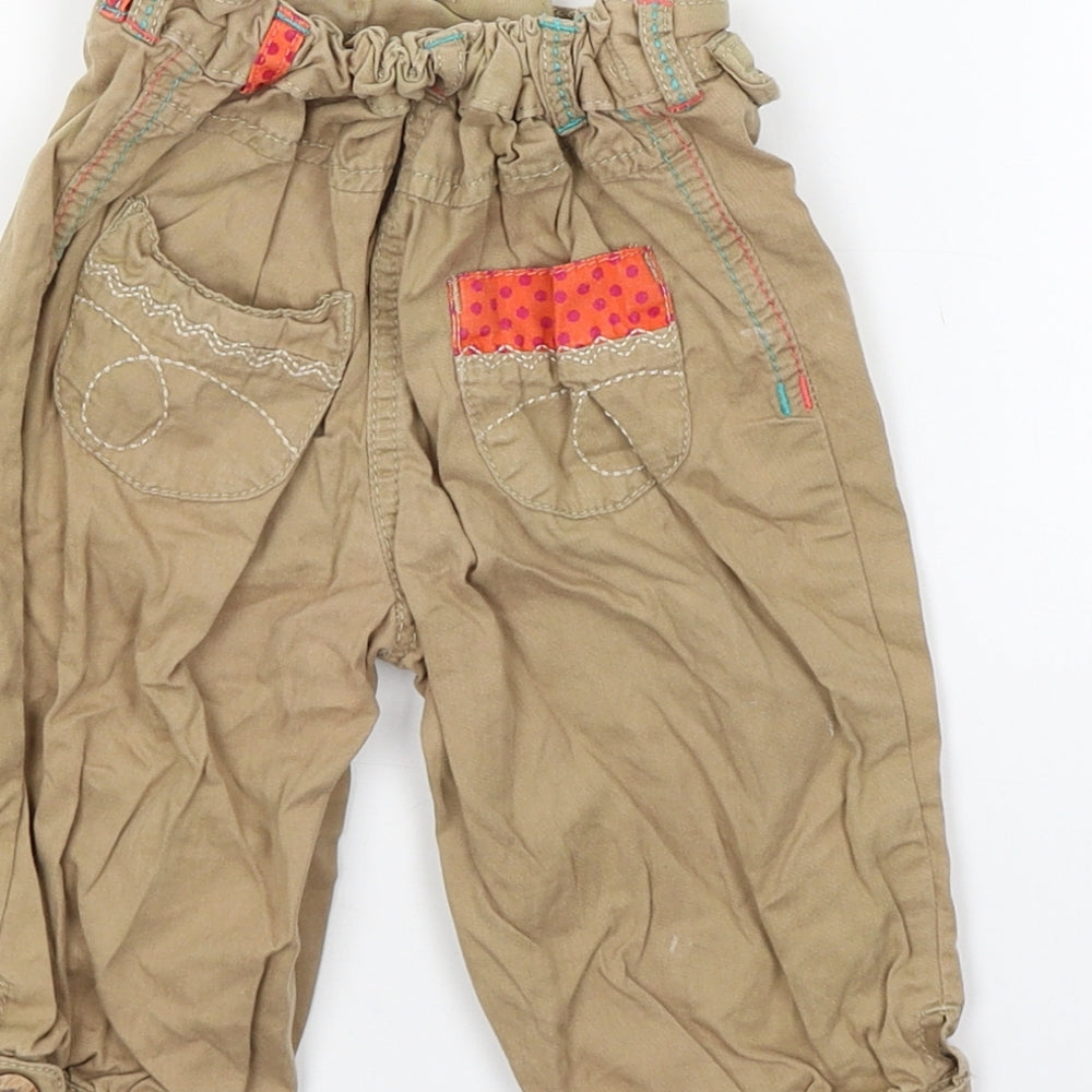 George Girls Brown Floral Cargo Trousers Size 2-3 Years