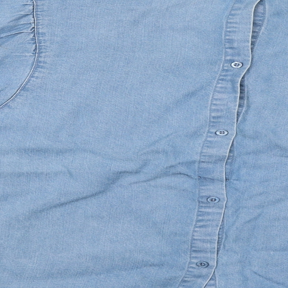 Medicine Womens Blue Basic Blouse Size S