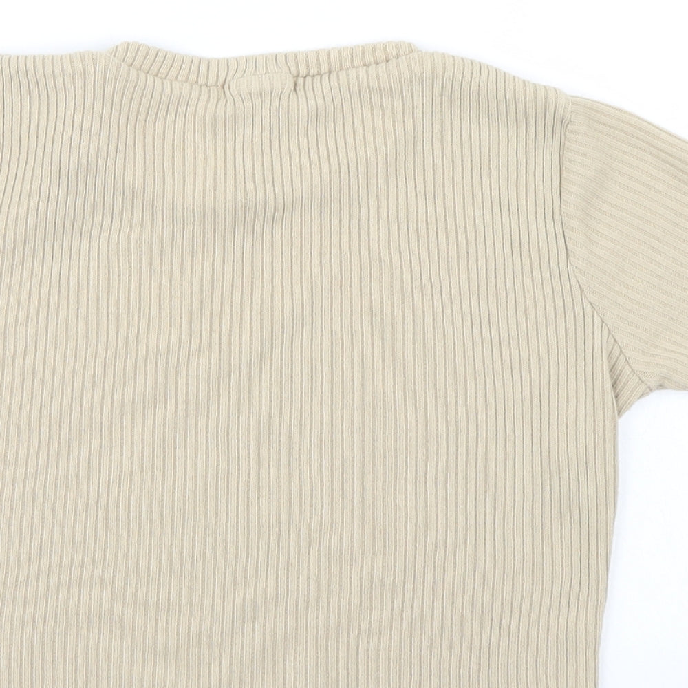 PRETTYLITTLETHING Womens Beige Pullover Jumper Size S