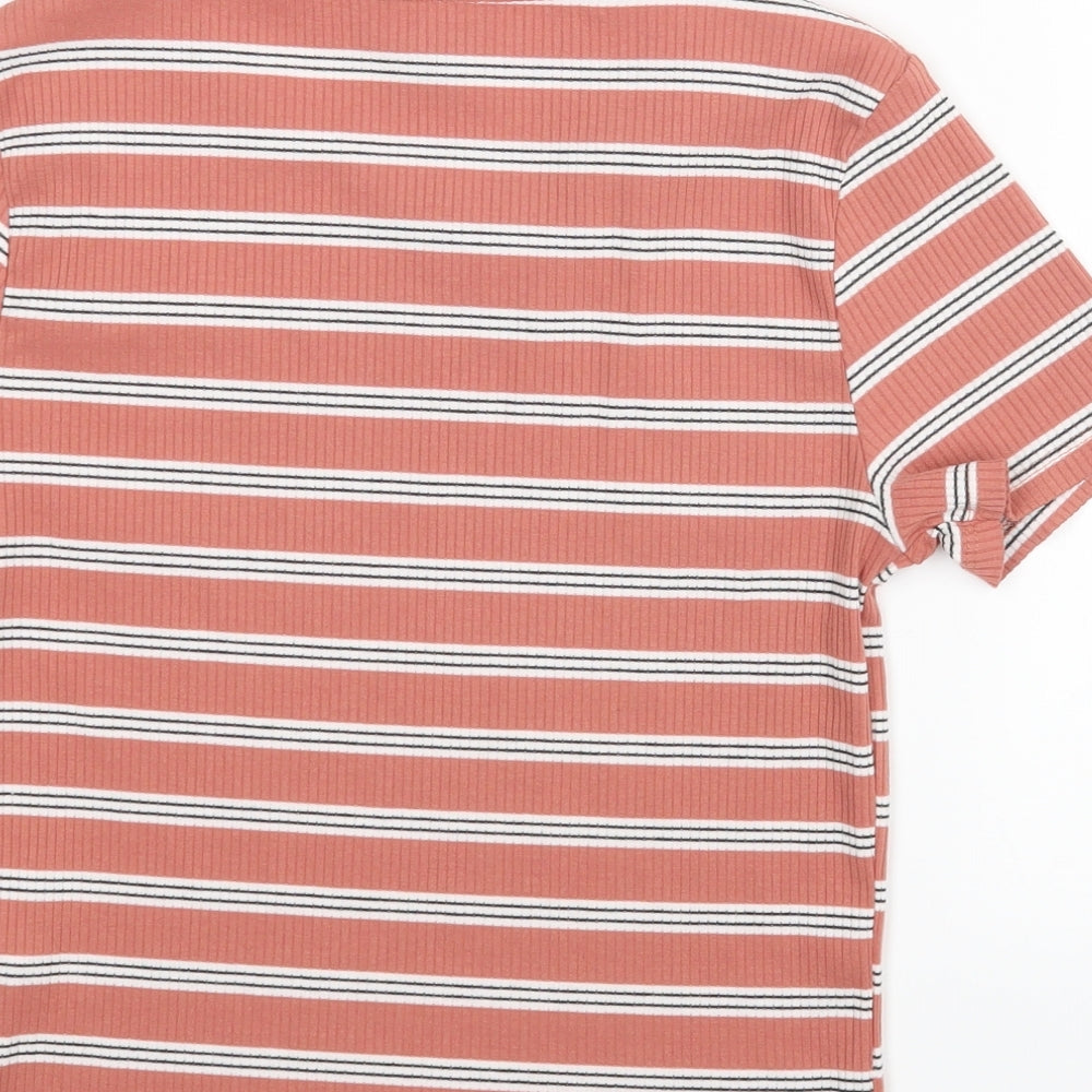 New Look Womens Brown Striped Basic Blouse Size 12