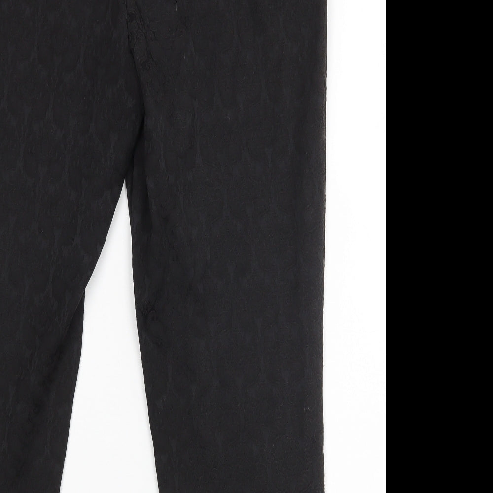 Brand and care label for Soon women’s black trousers, size UK 12, 22.5-inch leg