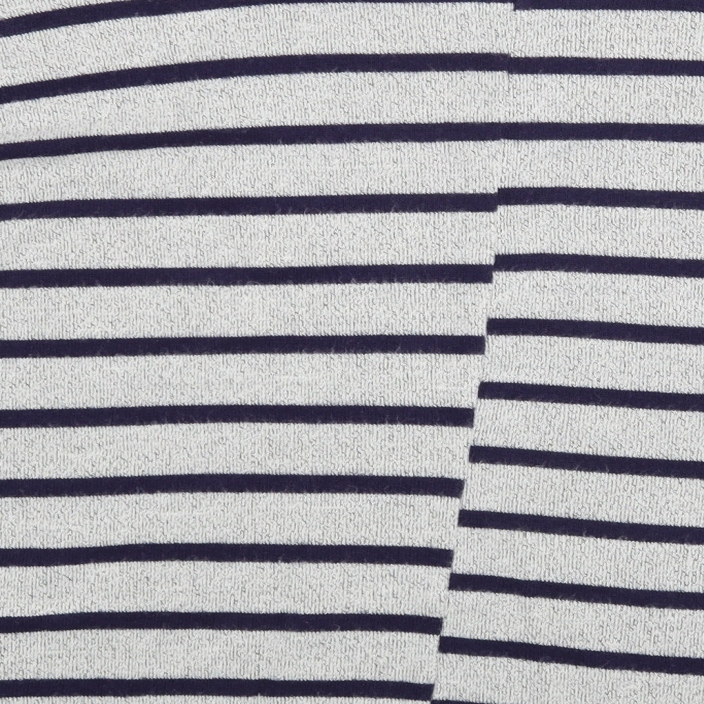 Roman Womens Grey Striped Basic Blouse Size M