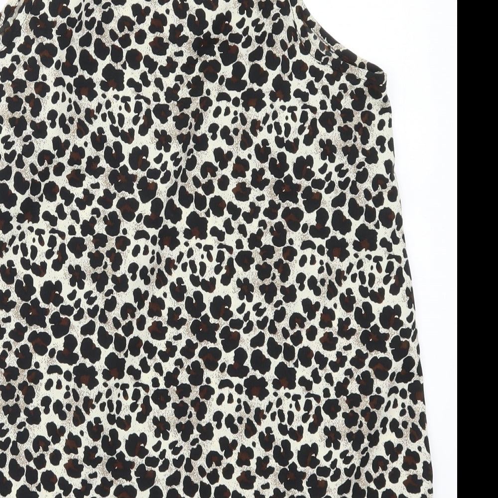Atmosphere Womens Brown Animal Print Basic Tank Size 10