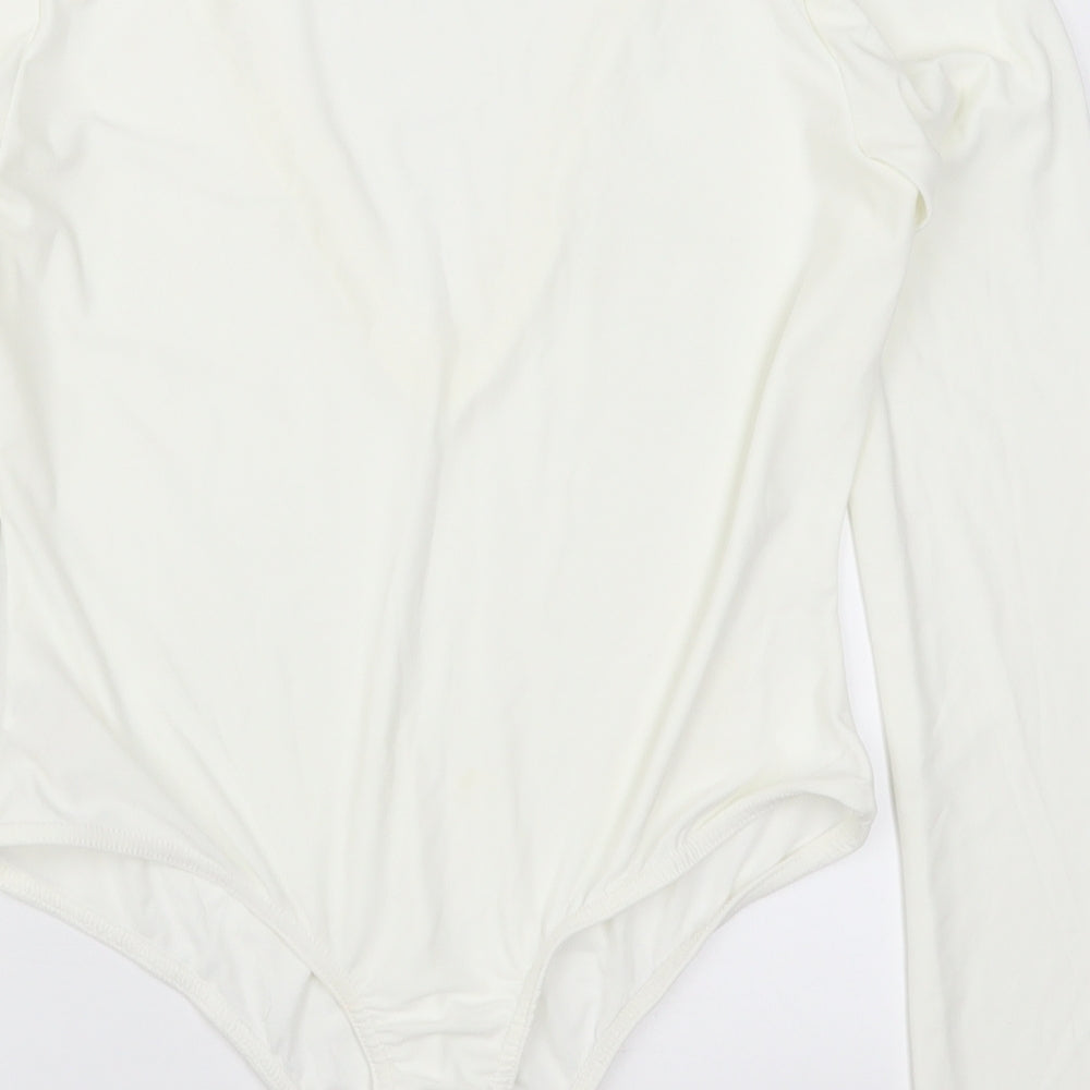 PRETTYLITTLETHING Womens White Bodysuit One-Piece Size 12