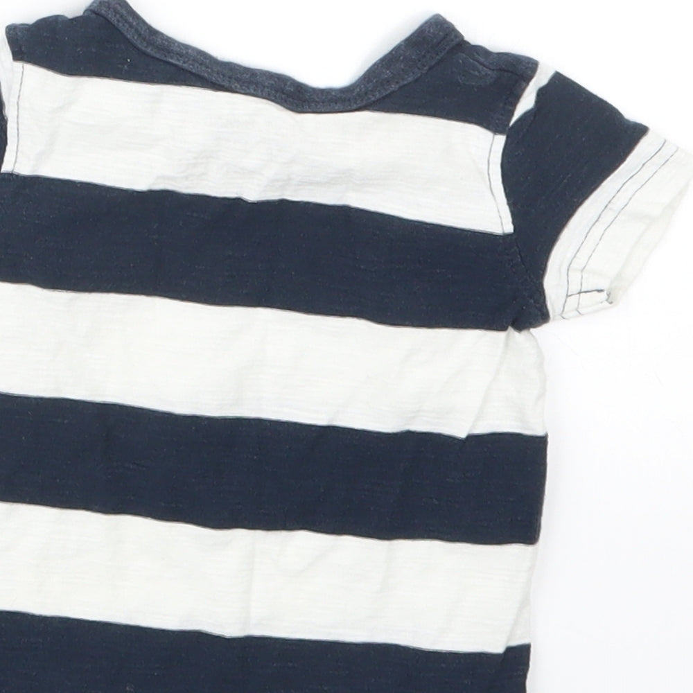 Next Boys Blue Striped Basic T-Shirt Size 3-6 Months