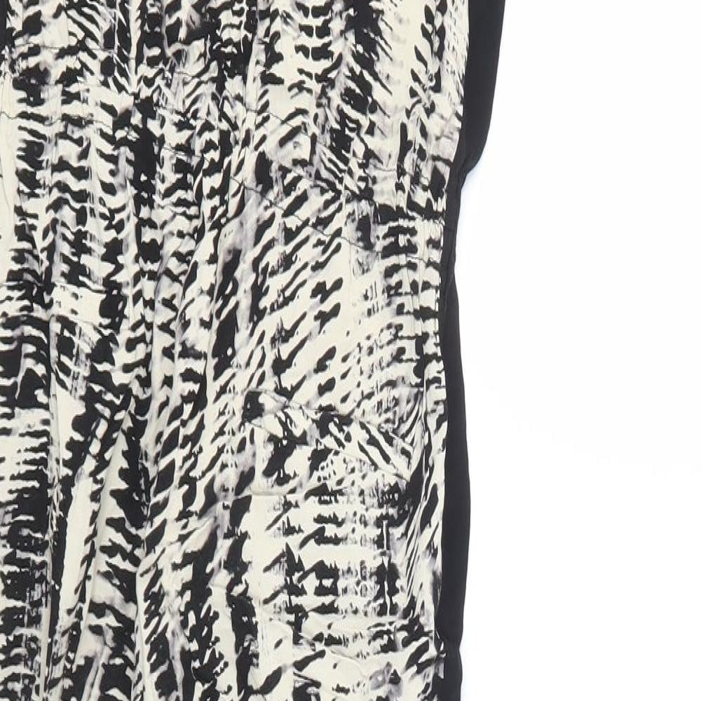 Warehouse Womens Black Geometric Jumpsuit One-Piece Size 8 L26 in