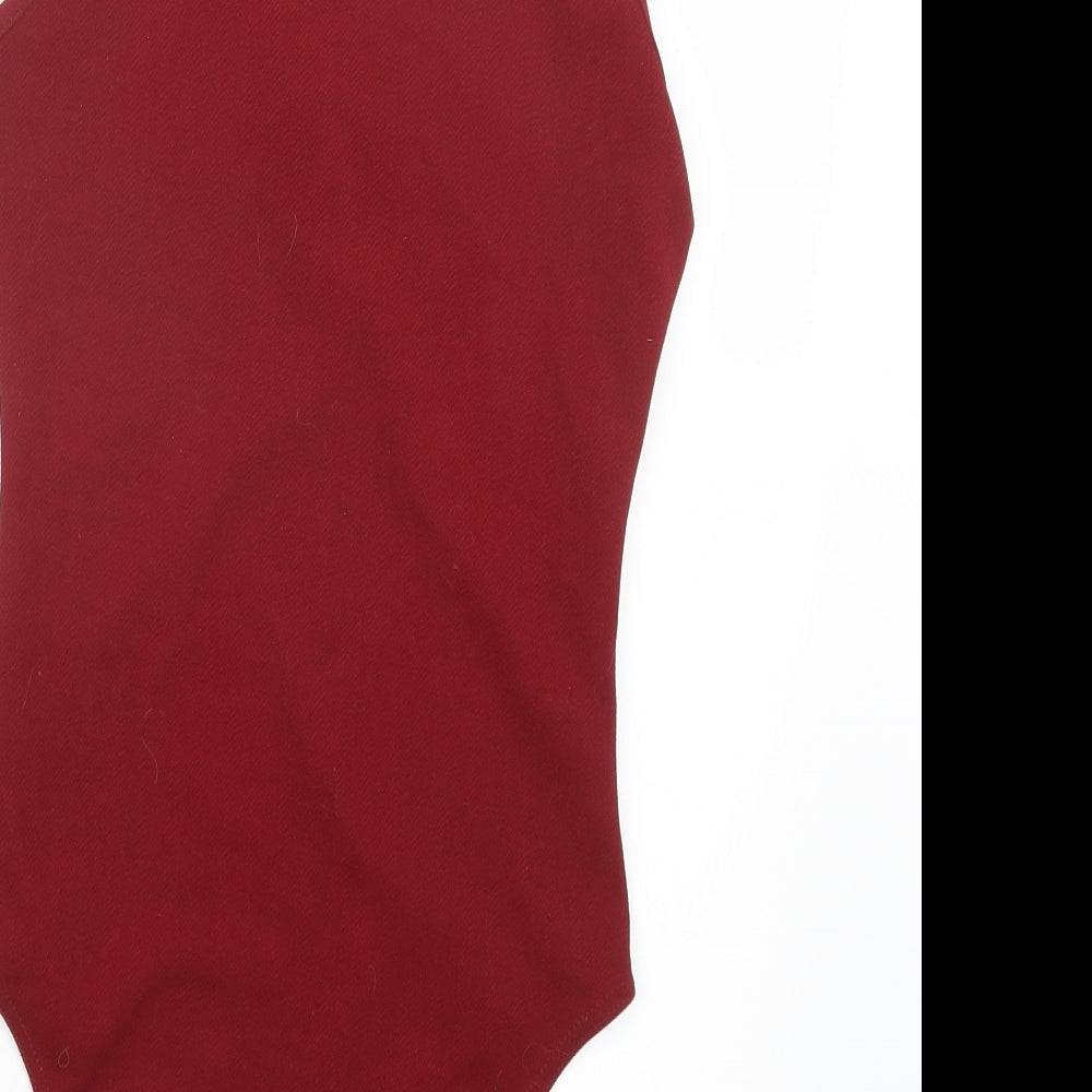 Boohoo Womens Red Bodysuit One-Piece Size S