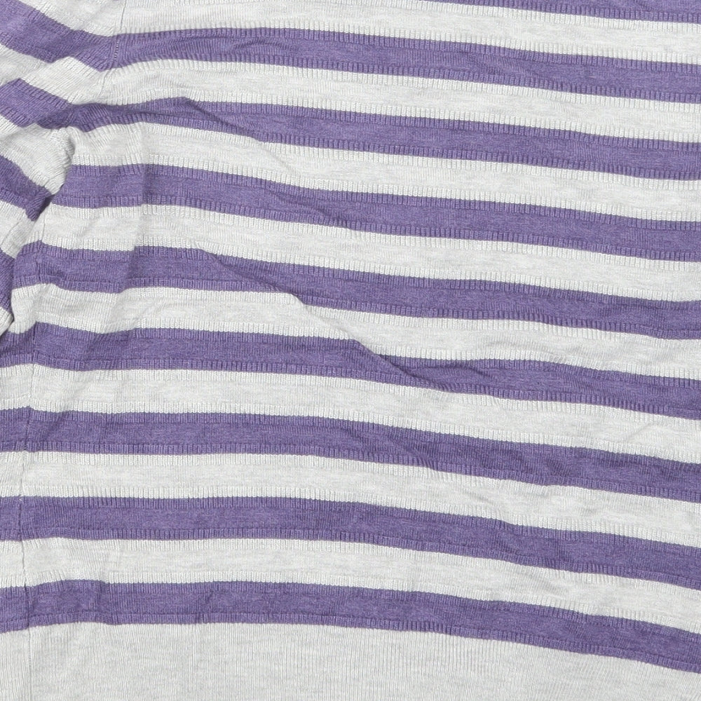 Country Casuals Womens Purple Striped Knit Pullover Jumper Size M