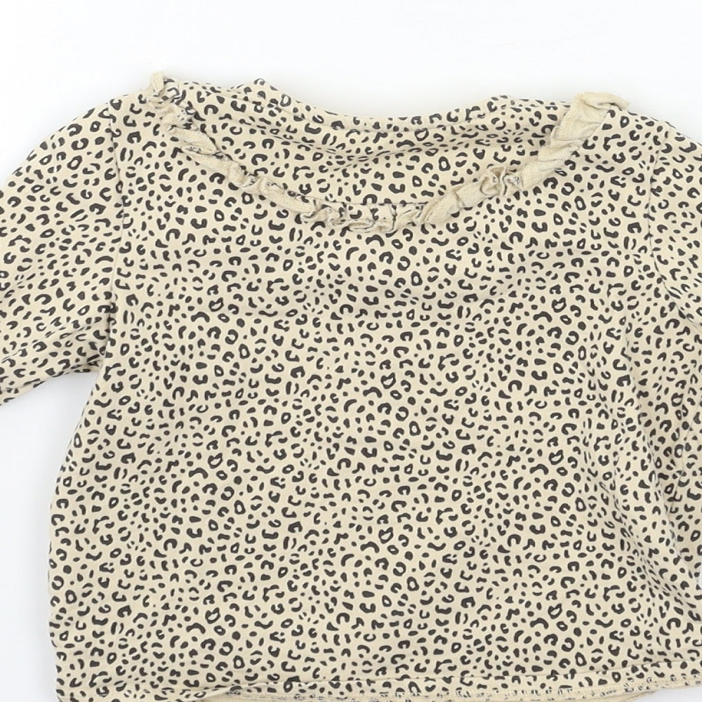 TU Baby Beige Animal Print Pullover Jumper Size 12-18 Months