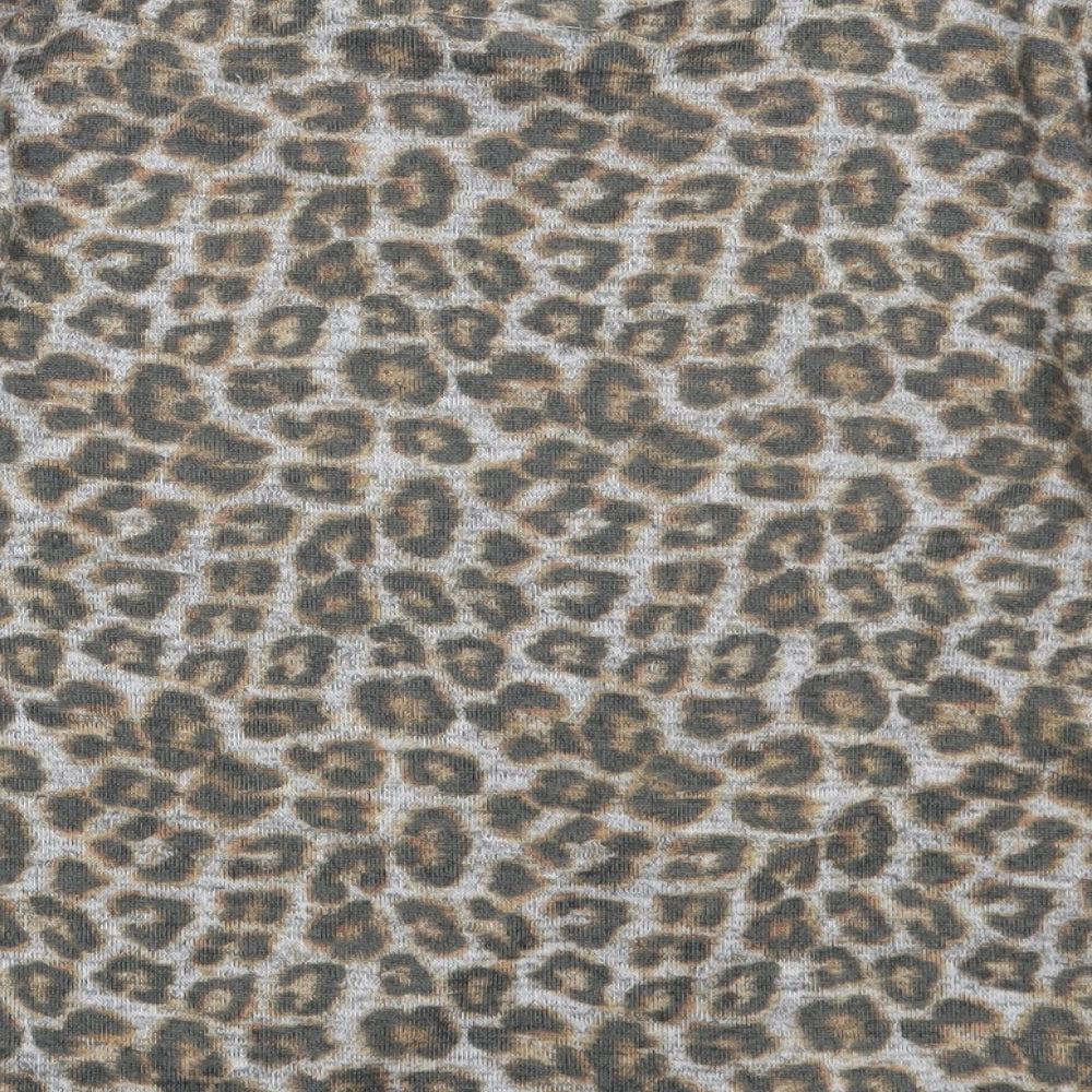 Lounge Womens Animal Print Pullover Sweatshirt Size 6