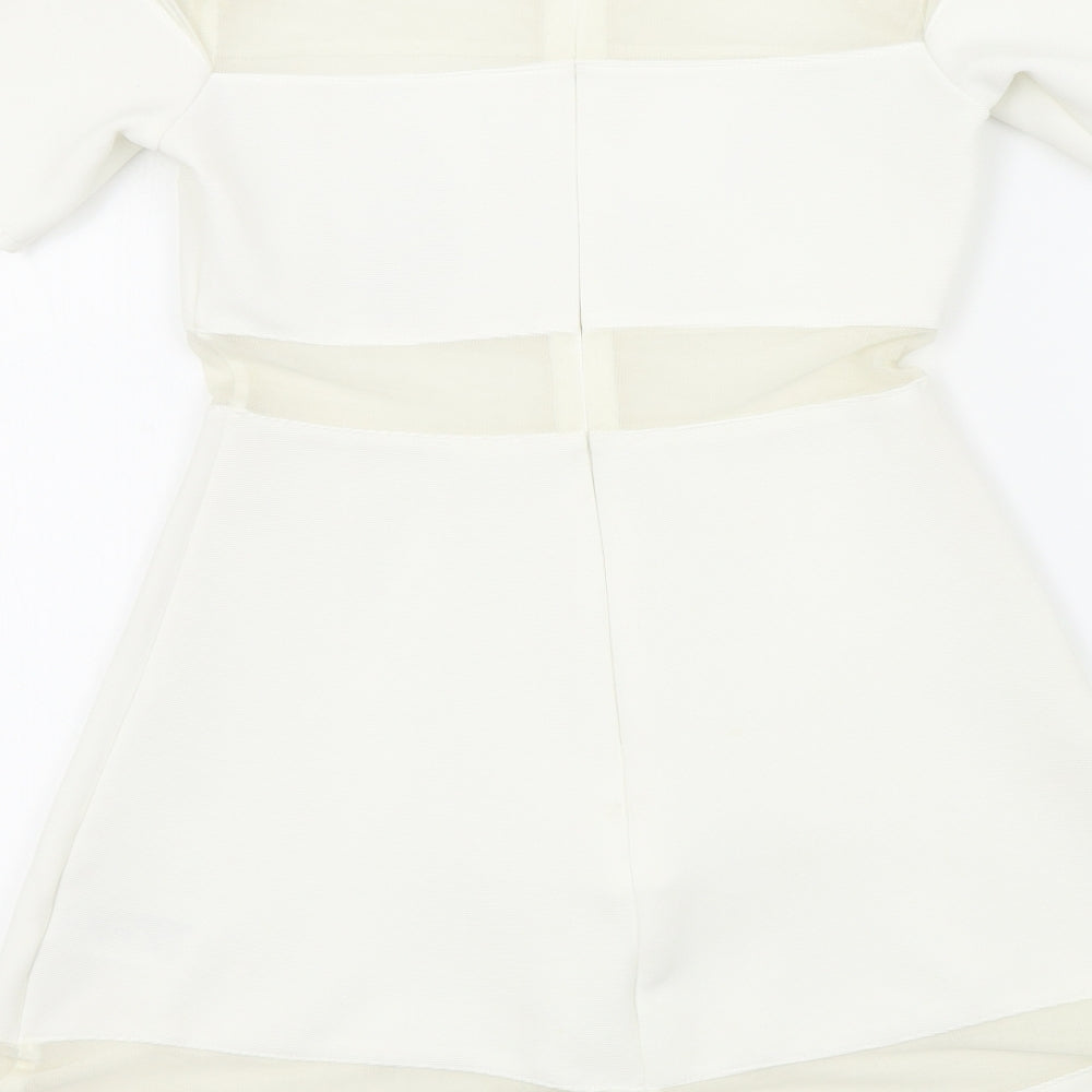 Topshop Womens White Fit & Flare Size 8