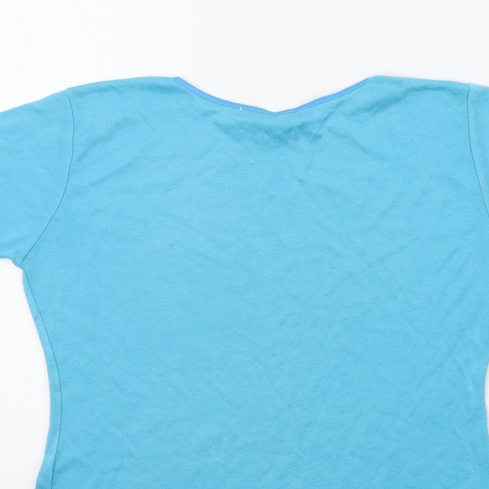 the collection Womens Blue Colourblock Basic T-Shirt Size M