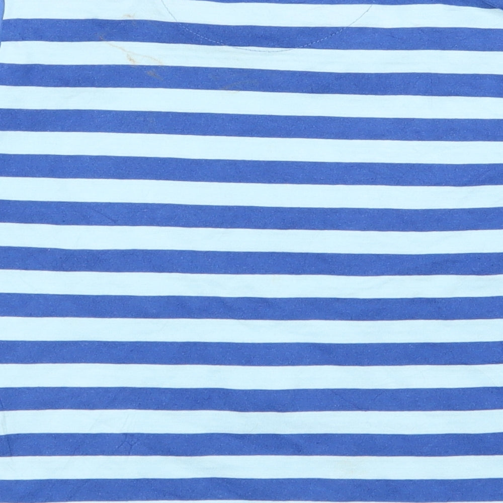 lily and sif Boys Blue Striped Basic T-Shirt Size 6-7 Years