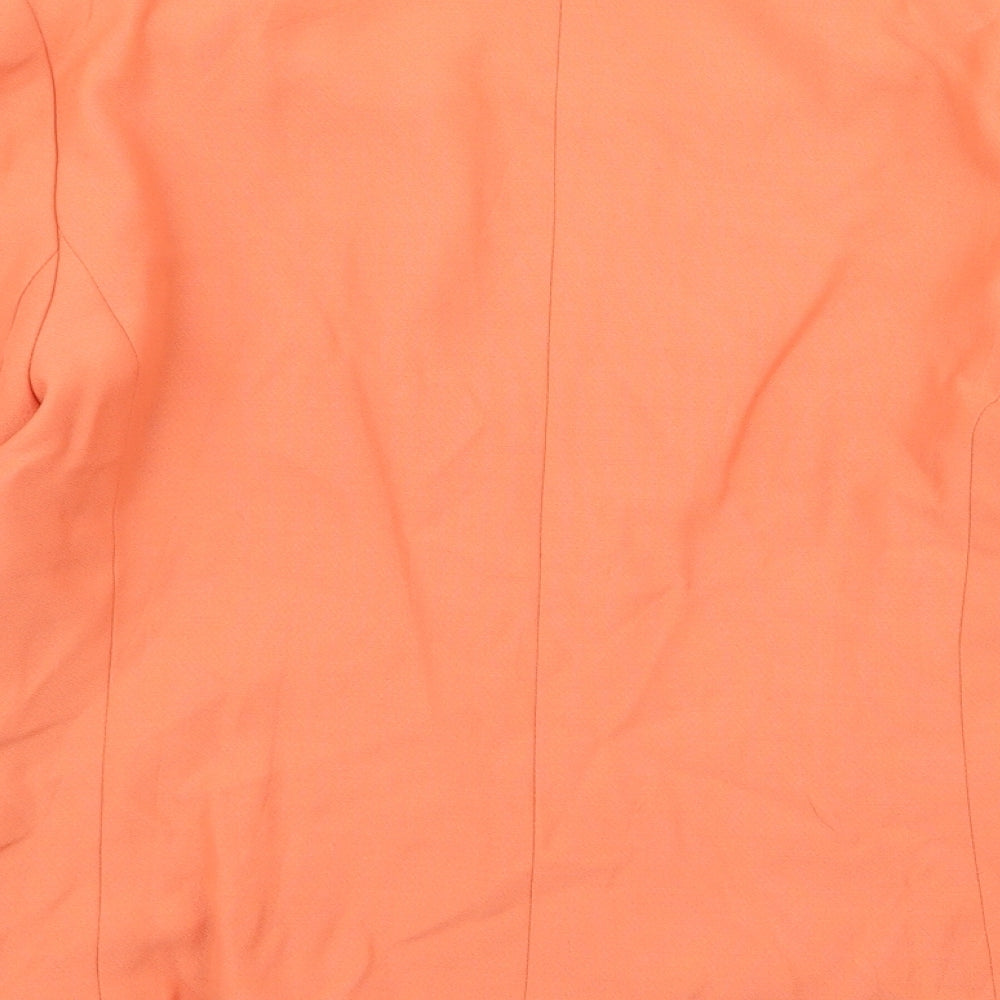 di tardo Womens Orange Jacket Blazer Size 14