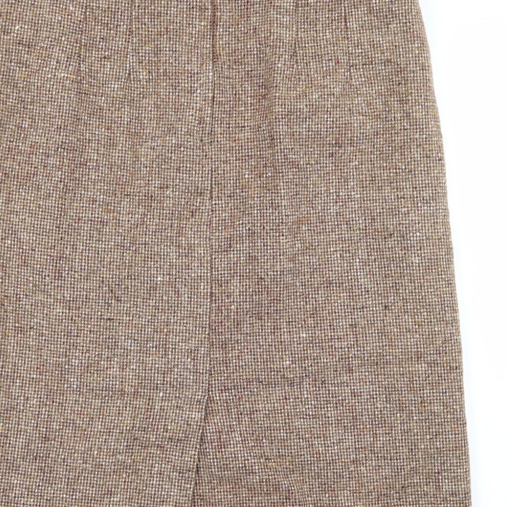 Preworn Womens Beige A-Line Skirt Size 34 in