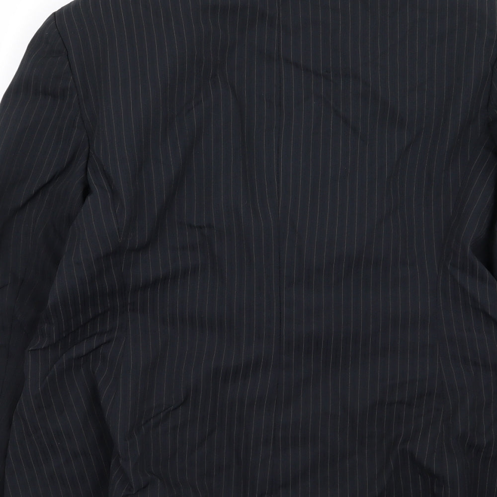 Autonomy Womens Black Striped Jacket Blazer Size 12